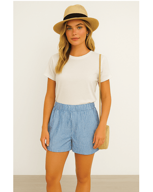 Pantaloni scurti din bumbac cu dungi N240630001