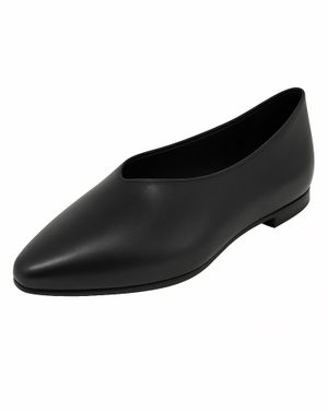 Balerini negri din piele naturală cu vârf ascuțit- 25ALA01002