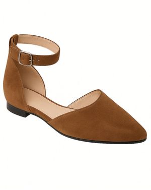 Balerini camel cu bareta din piele întoarsa- 25SVM01001