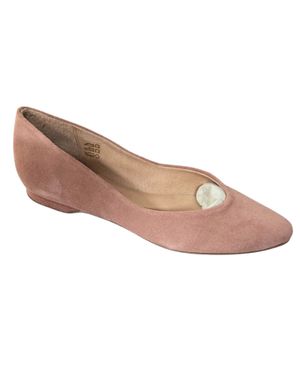 Pantofi eleganți din piele naturală întoarsă – roz pudrat- 25SVM01004