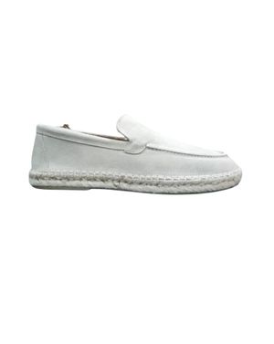 Loafers albi din piele întoarsă