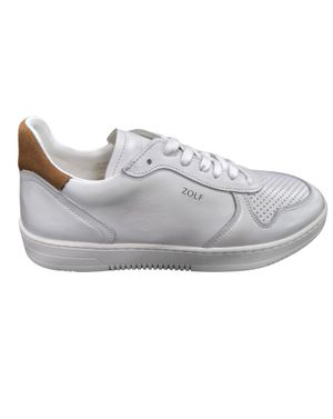 Sneakers albi din piele naturala