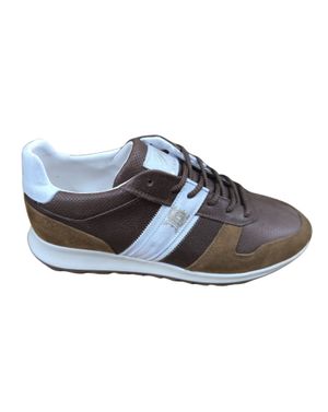 Sneakers maro din piele naturală – stil clasic cu detalii sport