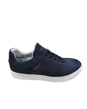 Sneakers bleumarin din piele întoarsă