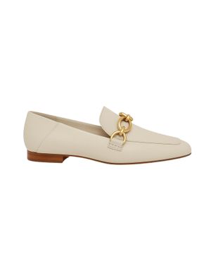 Loafers din piele naturală cu accesoriu auriu
