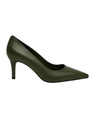 Pantofi stiletto olive din piele naturală