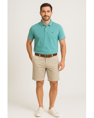 Tricou Polo cu Dungi Contrastante și Guler Clasic – Stil Sport-Elegant 25KOS46005