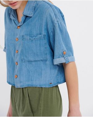 Camasa crop Funky Buddha cu maneca scurta 25ALX01064
