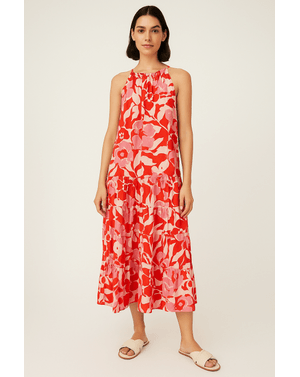 Rochie maxi florală cu bretele subțiri  25ALN38003