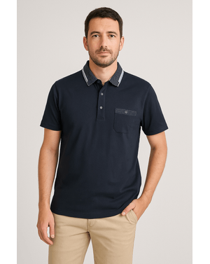 Tricou Polo cu Guler Contrastant – 100% Bumbac 25KOS46017