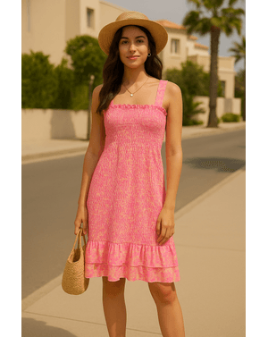 Rochie de vară cu bretele late – veselă, vaporoasă și pregătită de vacanță 24SDP01032