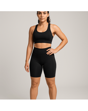 Colanți scurți sport negri – mișcare fără limite  24SDP01100