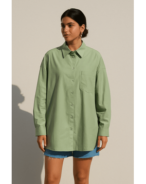 Cămașă oversized – Verde salvie 24SDP01009