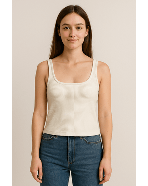 Top basic din bumbac – Gri melanj  24SDP01097