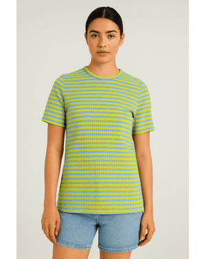 Tricou lejer în dungi verzi & albastre – Mix confortabil  24SDP01234