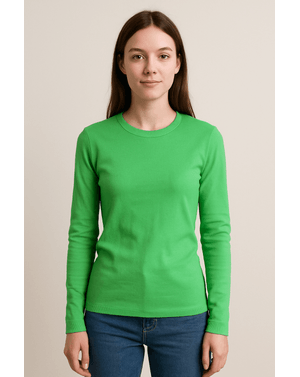 Bluză basic din 100% bumbac – Verde energizant  24SDP01051