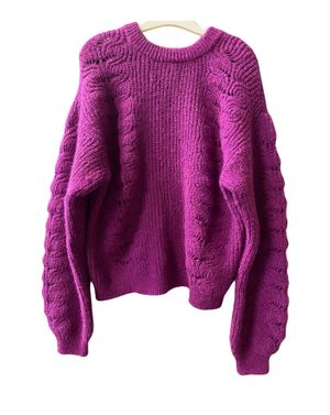 Pulover tricotat cu mâneci texturate  24SDP01262