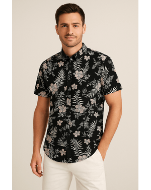 Cămașă cu mânecă scurtă și imprimeu floral 25OFF09001
