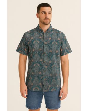 Cămașă cu imprimeu paisley și mânecă scurtă 25OFF09005