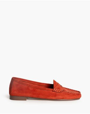Loafers roșu cărămiziu din piele ecologică 25CHL17002