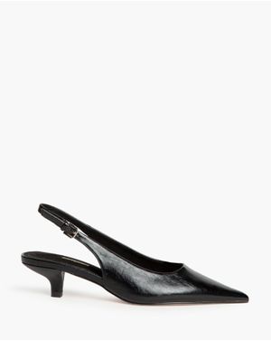 Pantofi negri slingback cu toc mediu din piele ecologică 25CHL20005