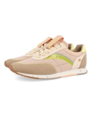 Pantofi sport bej cu detalii verzi 25GIO05002