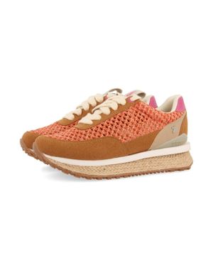 Pantofi sport portocalii cu textură aerisită 25GIO06003