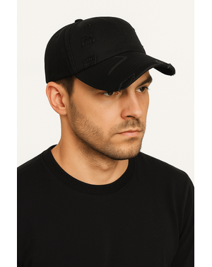 Sapca neagra cu model perforat pentru barbati