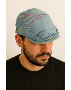 Sapca din denim cu fir colorat pentru barbati