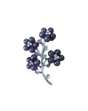 Broșă „Violete Imperiale” – Eleganță cu Sclipiri de Altădată M2293901083