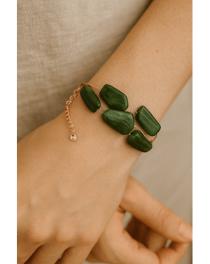 Bratara „Green Luxe” cu Accente Geometrice