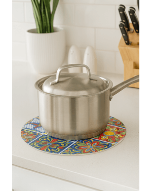 Suport rotund multicolor pentru vase fierbinti