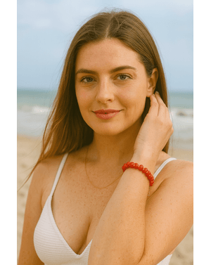 Bratara reglabila cu piatra rosie