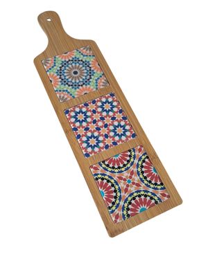uport din lemn cu ceramica colorata pentru vase fierbinti