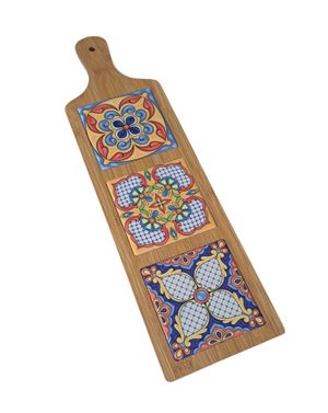 Suport din lemn multicolor pentru vase fierbinti