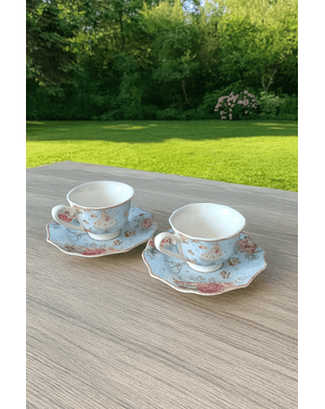 Set 2 cesti si 2 farfurii Modern Rose Tea