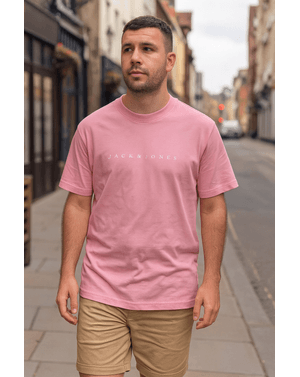 Tricou roz din bumbac 100% Jack & Jones – Simplitate cu stil 25POS02001
