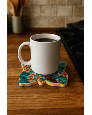 Coaster multicolor Bird Gold