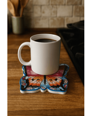Coaster multicolor Pink Butterfly
