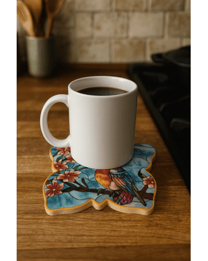 Coaster albastru Fine Birds