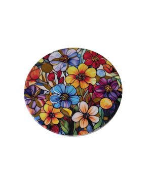 Coaster rotund cu imprimeu floral
