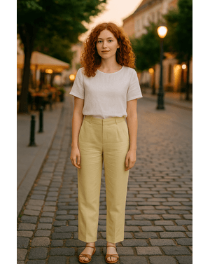 Pantaloni din vâscoză și in – Liniște în formă textilă 25TEX02003