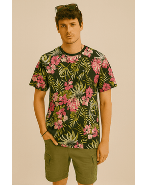 Tricou floral Jack&Jones – 100% bumbac, ideal pentru festival 25POS02013