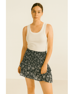 Top alb basic din bumbac 100% – lejer, respirabil, mereu util 24YEL80001