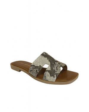 Sandale argintii din piele naturală cu efect snake – elegante și versatile 25AIM03006