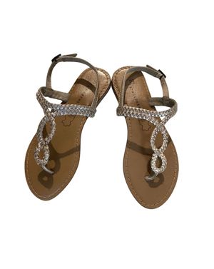 Sandale din piele naturală cu baretă împletită decorativă – delicatețe și rafinament de vară N2501E4002