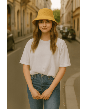 Palarie galbena Girly Fashion