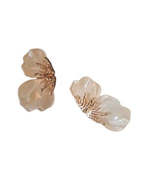 Cercei Flower Beige and Gold