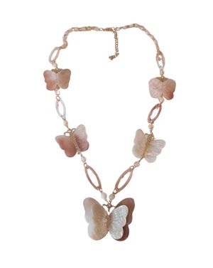 Colier Butterfly Beige