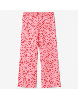Pantaloni roz cu inimioare pentru copii – 100% poliester N2501H8001